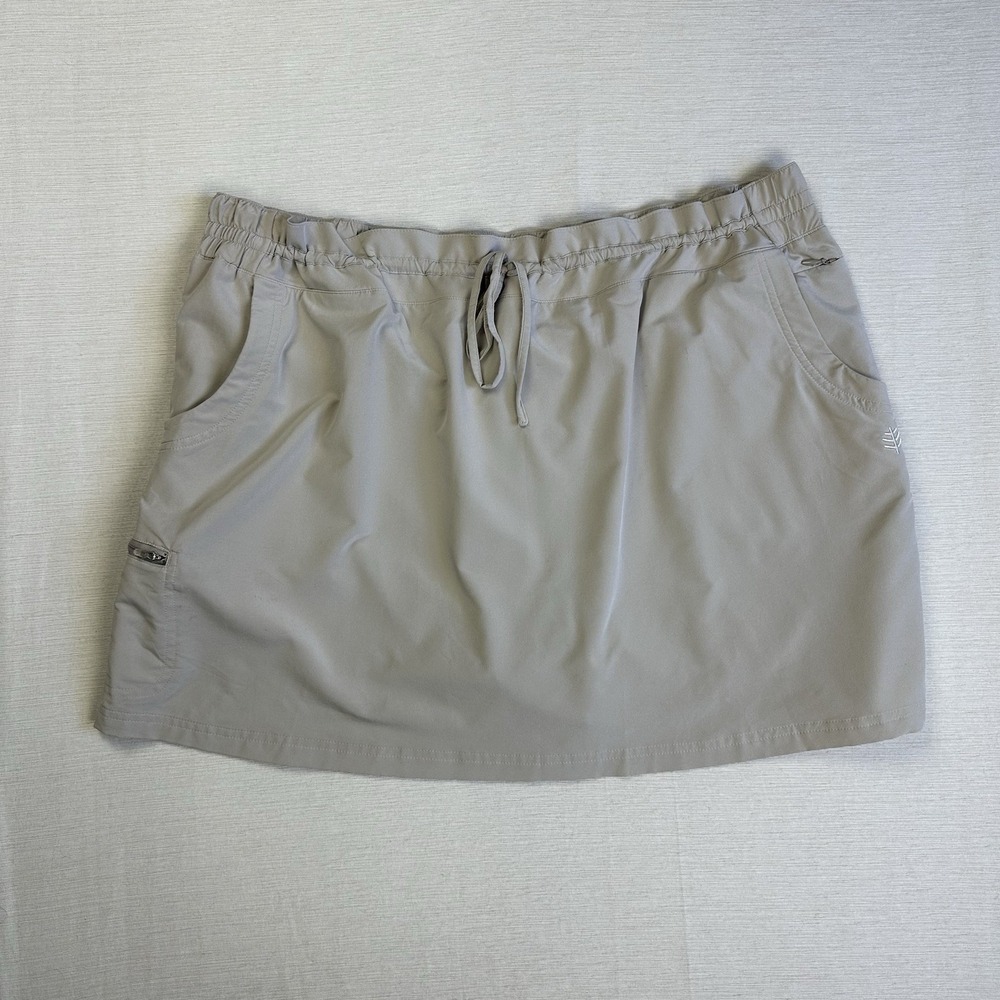 Coolibar UPF 50+ Lined Skirt Skort Women 2XL Beige Athletic Beach Travel